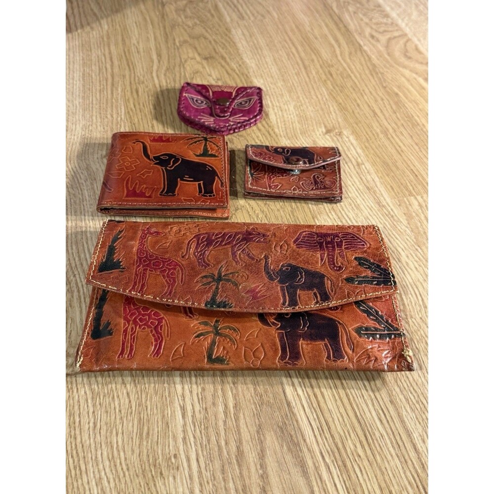Vintage Wallet Indian Folk Art Elephant Clutch Wallet Coin Safari Kids?